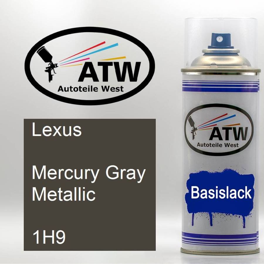 Lexus, Mercury Gray Metallic, 1H9: 400ml Sprühdose, von ATW Autoteile West.